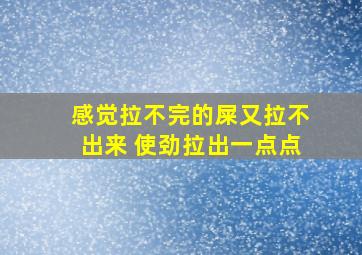 感觉拉不完的屎又拉不出来 使劲拉出一点点